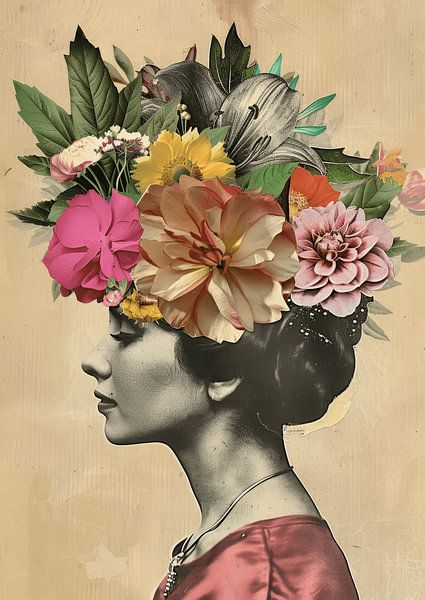 Vintage-Collage Porträt von Studio Allee