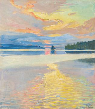 Zonsondergang bij het meer van Ruovesi, Akseli Gallen-Kallela