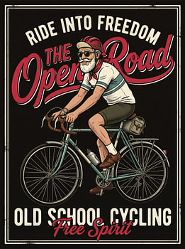 Old School Cycling Free Spirit-poster