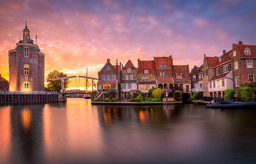 Glowing sunset in Enkhuizen