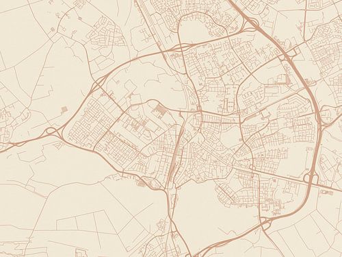 Carte de Den Bosch au style Terracotta
