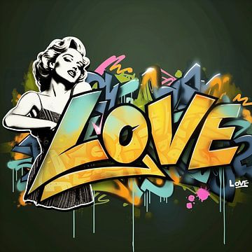 Les graffitis d'amour de Marilyn sur PixelMint.