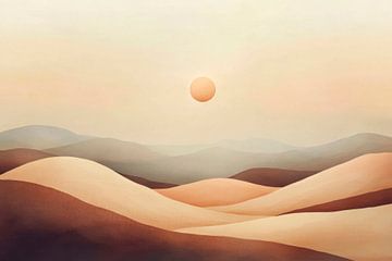 Duinen bij zonsondergang van Poster Art Shop