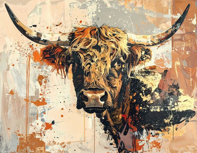 Tons de terre des Highlanders écossais - rouge orange brun beige par Emiel de Lange