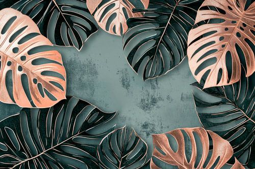 Motif de feuilles tropicales