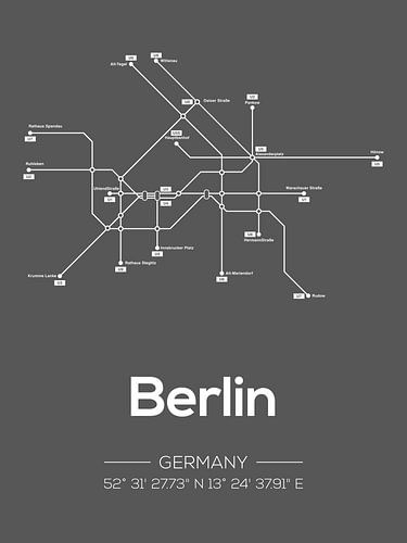 Berlin Dark grey metro lines