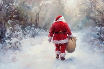 Reizende kerstman van Poster Art Shop