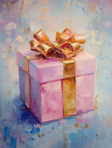 Gold Bow | Pink box with gold bow