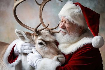 Warm embrace winter reindeer portrait by Imperial Art House