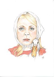 girl with duck by Marian van der Veen-Niemeijer