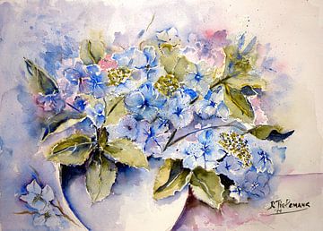 Hortensia's in Vaas van Rita Tielemans Kunst