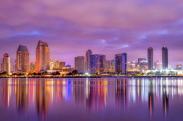 San Diego Skyline Purple Tones by Joseph S Giacalone Photography