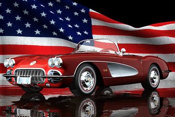 Chevrolet Corvette C1 avec drapeau américain