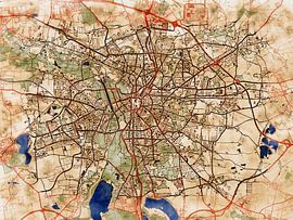 Karte von Leipzig im stil 'Serene Summer' von Maporia