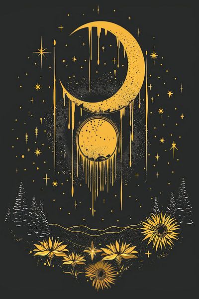 Gold  blooming moon by haroulita