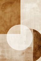 Abstract Artwork on Beige Linen