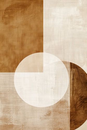 Abstract Artwork on Beige Linen by Thea