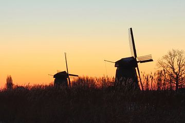 Sonnenaufgang bei den Windmühlen von Mireille Breen