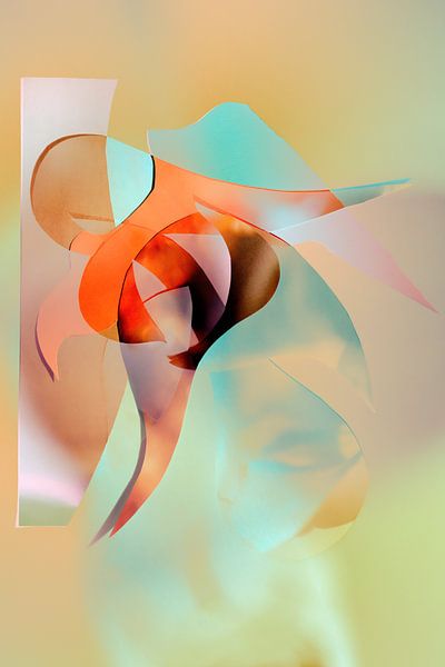 Abstract collage in colour by Ingrid Bertens
