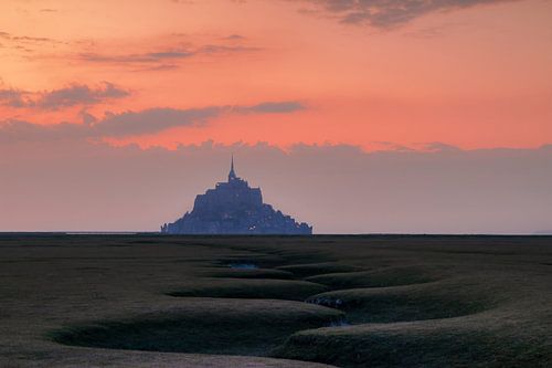 Zonsondergang in Le Mont Saint Michel