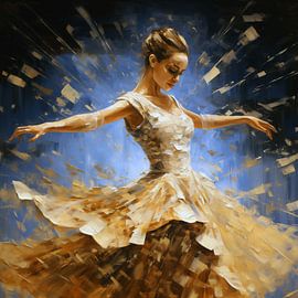 Bewegte Ballerina in Gold von Lauri Creates