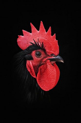 Haan (Australorp) van Anja Wessels Fotografie