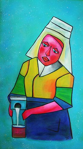 Abstract melkmeisje van Vermeer
