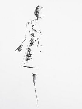 Mode Illustratie 4 | Vrouw in jas van Henriëtte Mosselman