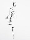 Fashion Illustration 4 | Woman in coat by Henriëtte Mosselman thumbnail