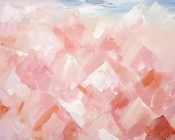 Modern Abstrakt 2925: Roze Bergen van Abstract Schilderij