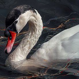 cygne dans l'eau sur Egon Zitter