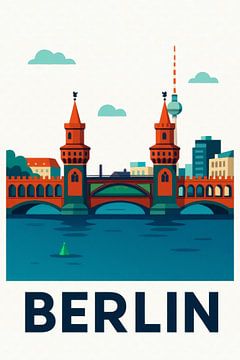 Pont Oberbaumbrücke à Berlin – Panorama urbain sur le fleuve