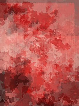 Colorful abstract art in red, pink, brown by Dina Dankers