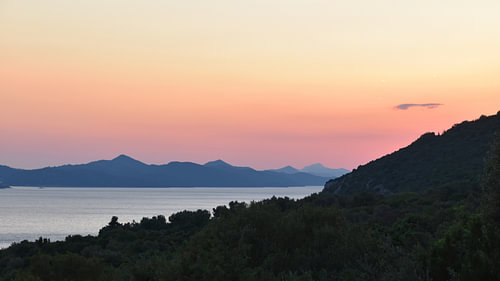 Zonsondergang bij Dubrovnik