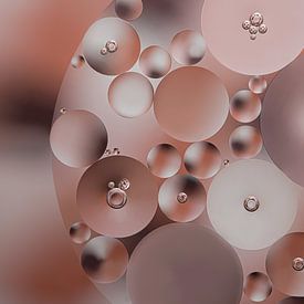 Circles in a circle, in soft shades of brown and champagne color by Marjolijn van den Berg