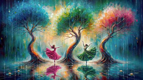 Tanz mit den Bäumen im Regen