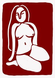 Figure nue stylisée en position assise sur Athene Fritsch