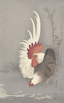 Haan en kip van Ohara Koson