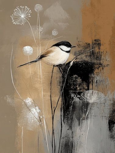 Bird in Japandi style by Japandi Art Studio