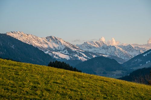 Zonsondergang over de Oberjoch en de Iseler