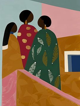 Sisterhood. Kleurrijke illustratie van Carla Van Iersel