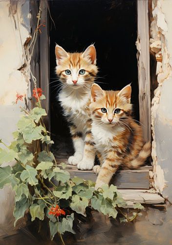 Cat poster art print "Cleo" and "Felix"