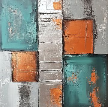 Modern Blocks | Textured Tranquility by ARTEO Paintings
