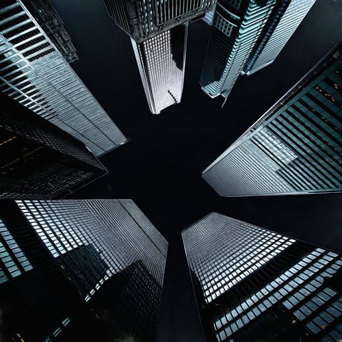 Skyscrapers at night