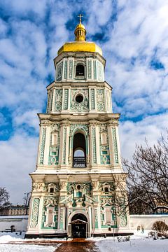 Bell tower of St Sophia's cathedral in Kiev, Ukraine, Europe by WorldWidePhotoWeb