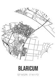 Blaricum (Noord-Holland) | Landkaart | Zwart-wit van Stad & Wand
