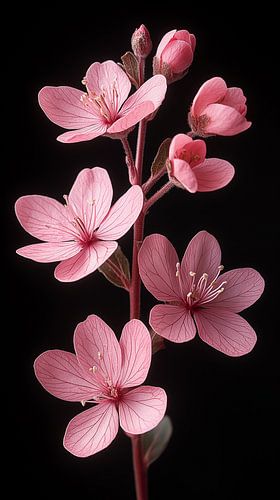 Lichtroze bloem portret staand panorama