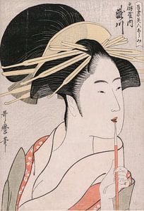 Kitagawa Utamaro.Ogiya Kurtisane Takigawa