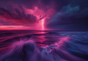 Onweer boven de Indische Oceaan van fernlichtsicht