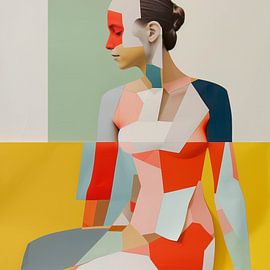 The Modern Woman: Anonymity in Geometric Shape by Color Square